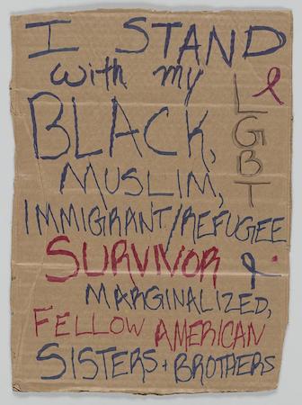 Handwritten poster from the 2017 Women’s March on Washington