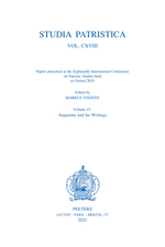Studia Patristica. Vol. CXVIII - Papers presented at the Eighteenth International Conference on Patristic Studies held in Oxford 2019