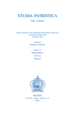 Studia Patristica. Vol. CXXIV - Papers presented at the Eighteenth International Conference on Patristic Studies held in Oxford 2019